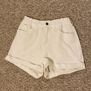 Women’s White Paperbag Shorts